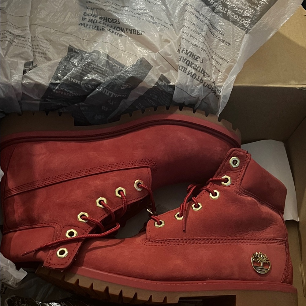 Timberland Dark Red Nubuck Boots
